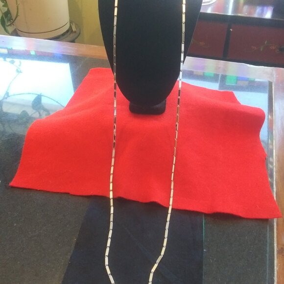 vintage Monet silver tone Modernist geometric  rectangle block links necklace - Picture 5 of 14